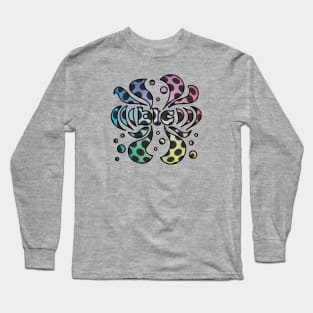 Bitcoin BTC 60s Psychedelic Crypto Design Long Sleeve T-Shirt